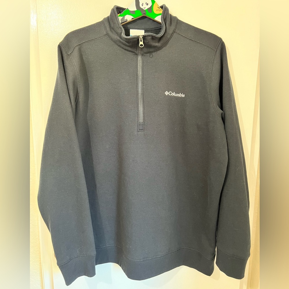 COLUMBIA HALF ZIP UP SWEATSHIRT MENS SIZE LARGE BLACK